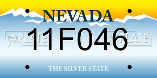 11F046 Nevada License Plate