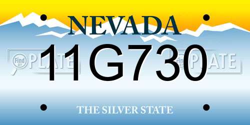 11G730 Nevada License Plate