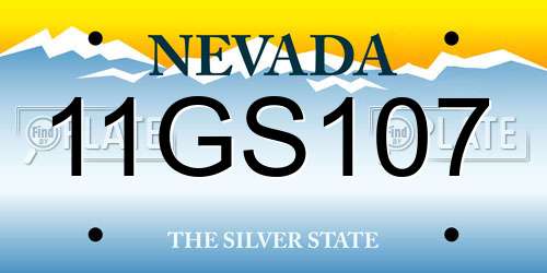 11GS107 Nevada License Plate