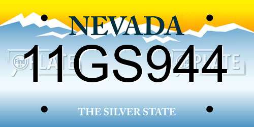 11GS944 Nevada License Plate