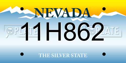 11H862 Nevada License Plate