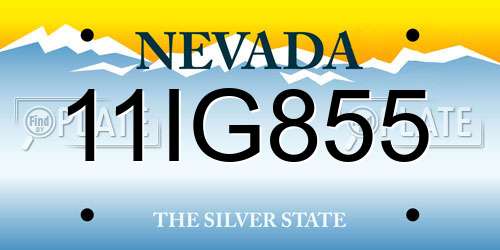 11IG855 Nevada License Plate