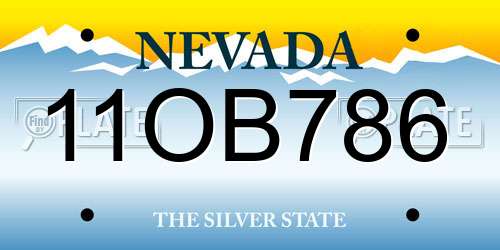 11OB786 Nevada License Plate