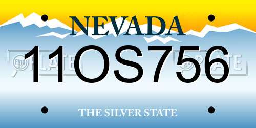 11OS756 Nevada License Plate