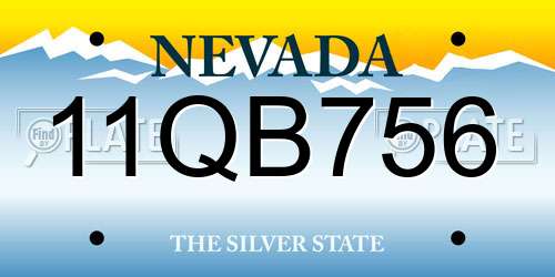 11QB756 Nevada License Plate