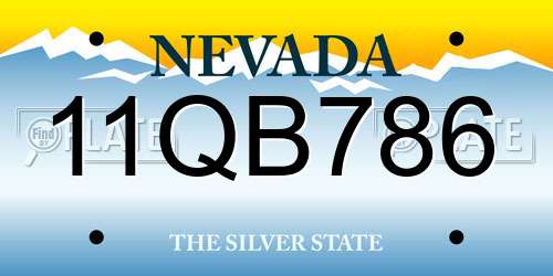 11QB786 Nevada License Plate