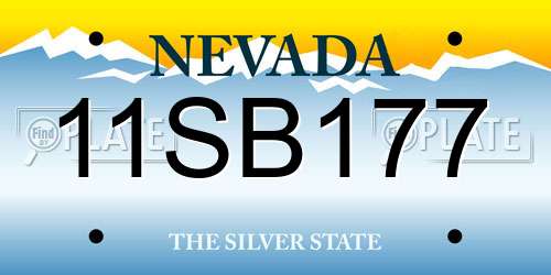 11SB177 Nevada License Plate