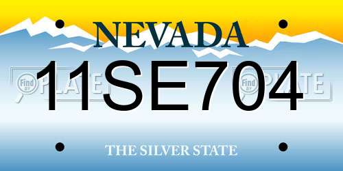 11SE704 Nevada License Plate