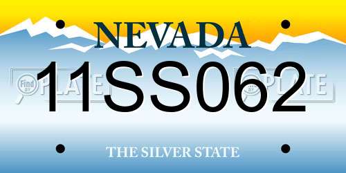 11SS062 Nevada License Plate