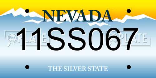 11SS067 Nevada License Plate