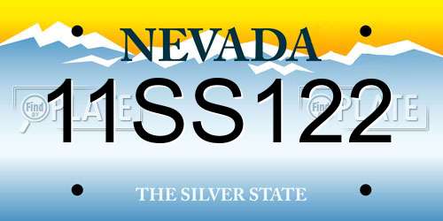 11SS122 Nevada License Plate