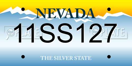 11SS127 Nevada License Plate