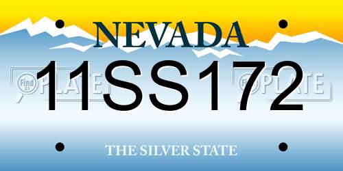 11SS172 Nevada License Plate