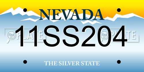 11SS204 Nevada License Plate