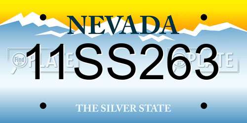 11SS263 Nevada License Plate