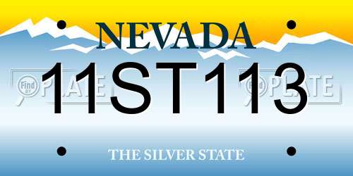 11ST113 Nevada License Plate