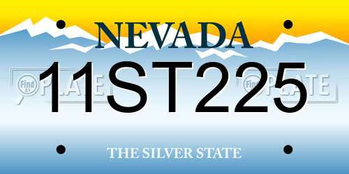 11ST225 Nevada License Plate