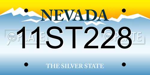 11ST228 Nevada License Plate