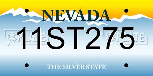 11ST275 Nevada License Plate