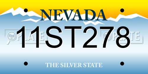 11ST278 Nevada License Plate