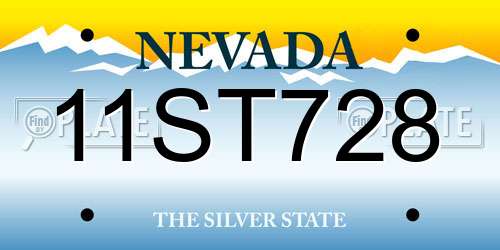 11ST728 Nevada License Plate