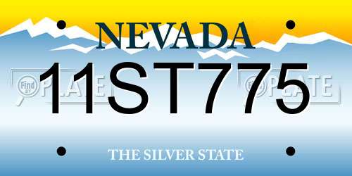 11ST775 Nevada License Plate