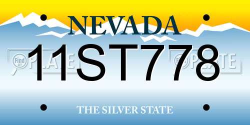 11ST778 Nevada License Plate