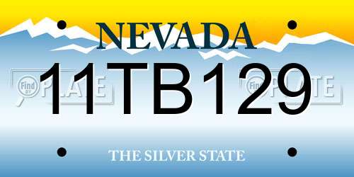 11TB129 Nevada License Plate