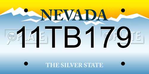 11TB179 Nevada License Plate