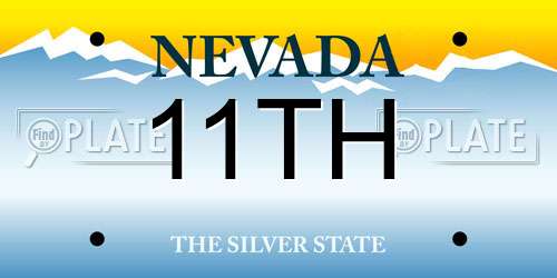 11TH Nevada License Plate