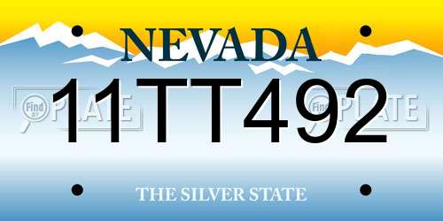 11TT492 Nevada License Plate