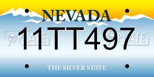 11TT497 Nevada License Plate