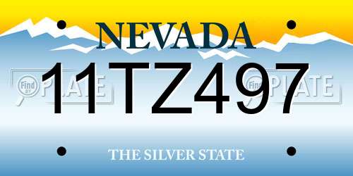 11TZ497 Nevada License Plate