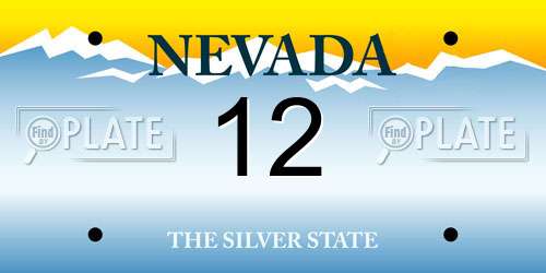 12 Nevada License Plate