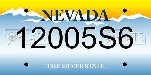 12005S6 Nevada License Plate