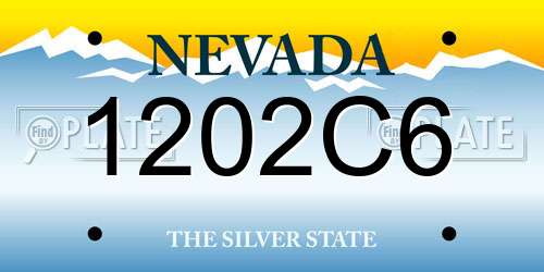 1202C6 Nevada License Plate