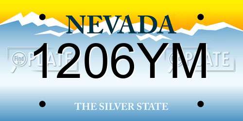 1206YM Nevada License Plate