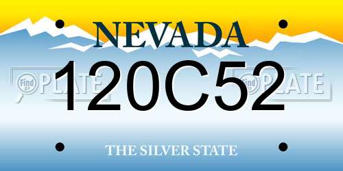 120C52 Nevada License Plate