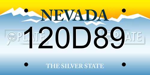 120D89 Nevada License Plate