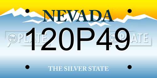 120P49 Nevada License Plate