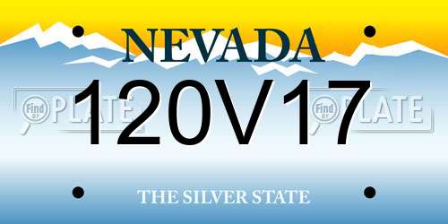 120V17 Nevada License Plate