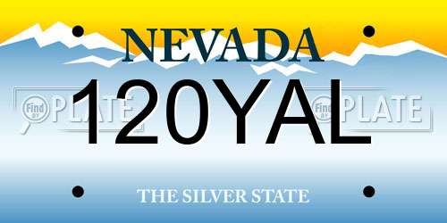 120YAL Nevada License Plate
