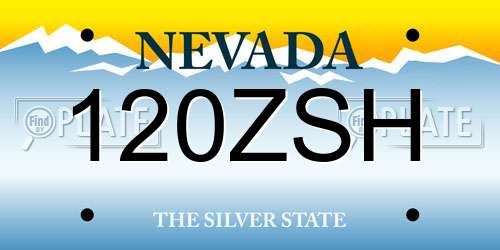 120ZSH Nevada License Plate