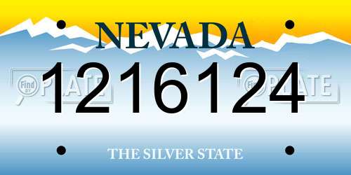 1216124 Nevada License Plate