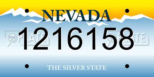 1216158 Nevada License Plate