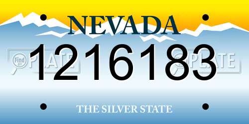 1216183 Nevada License Plate
