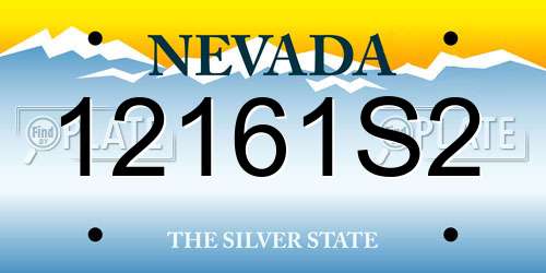 12161S2 Nevada License Plate