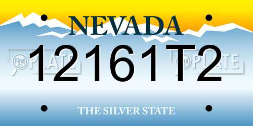 12161T2 Nevada License Plate