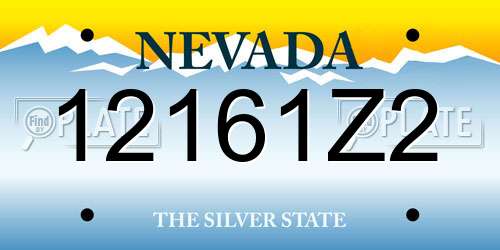 12161Z2 Nevada License Plate