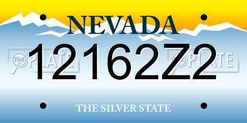 12162Z2 Nevada License Plate